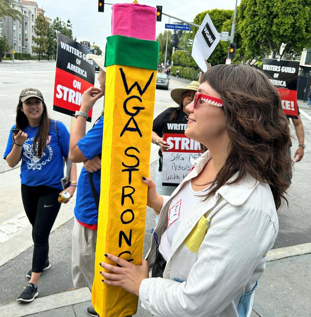 TV writer Alix Bloom says she may or may not be ready to date again, but she is ready to protest.