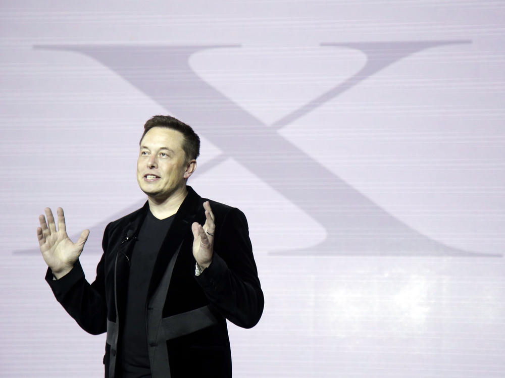 Tesla CEO Elon Musk introduces the Model X car at the company's headquarters on Sept. 29, 2015, in Fremont, Calif.