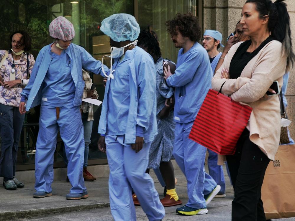 One person died and four were injured in a shooting at a medical office building in downtown Atlanta on May 3. The violence came one day after Georgia Gov. Brian Kemp signed a hospital safety act into law.
