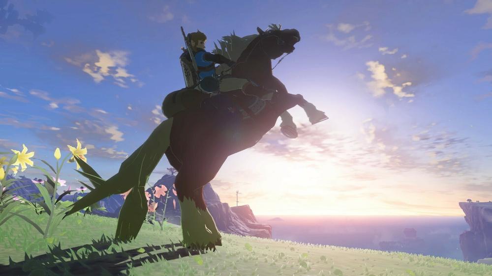 Link astride one of his many horses.