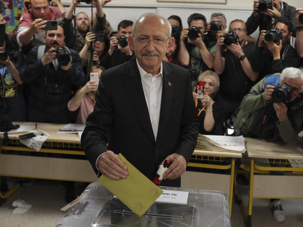 Kemal Kilicdaroglu, the 74-year-old leader of the center-left, pro-secular Republican People's Party, or CHP, votes at a polling station in Ankara, Turkey.