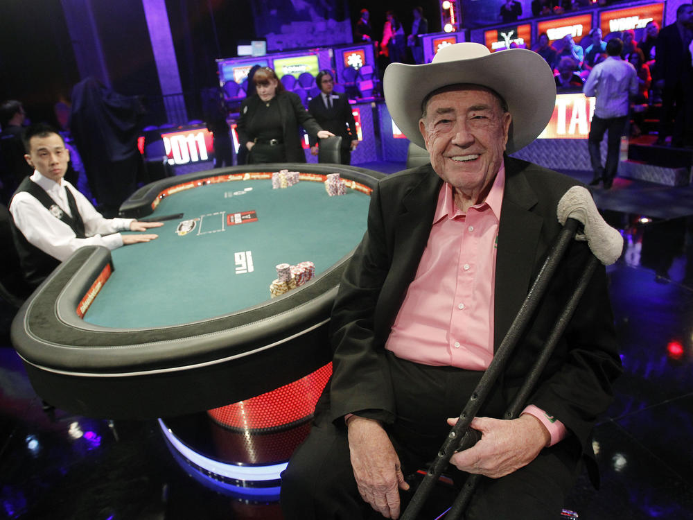 Doyle Brunson is pictured prior to play at the final table of the World Series of Poker in Las Vegas on Nov. 8, 2011.