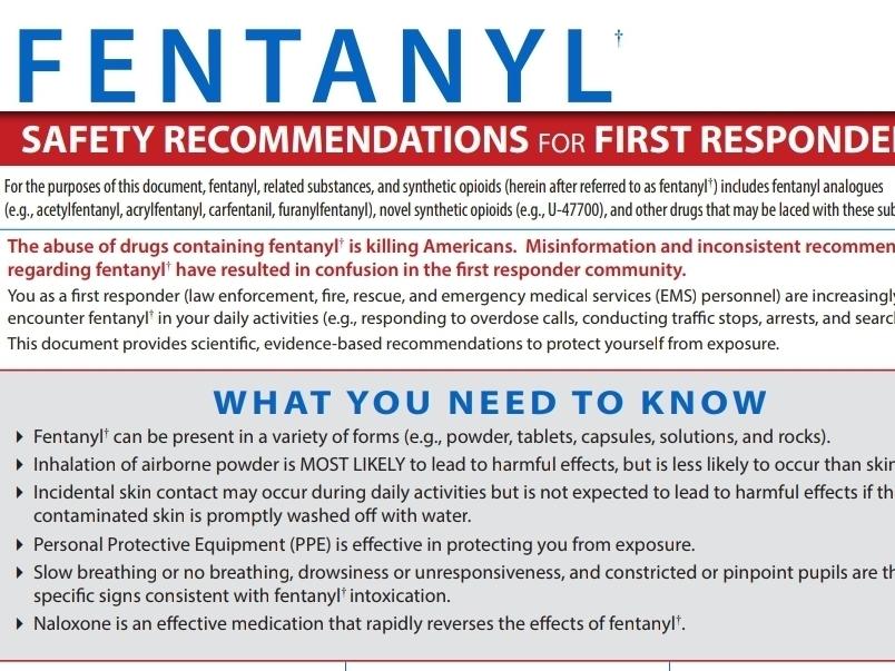 Researchers say the risk to police officers from street fentanyl exposure is 