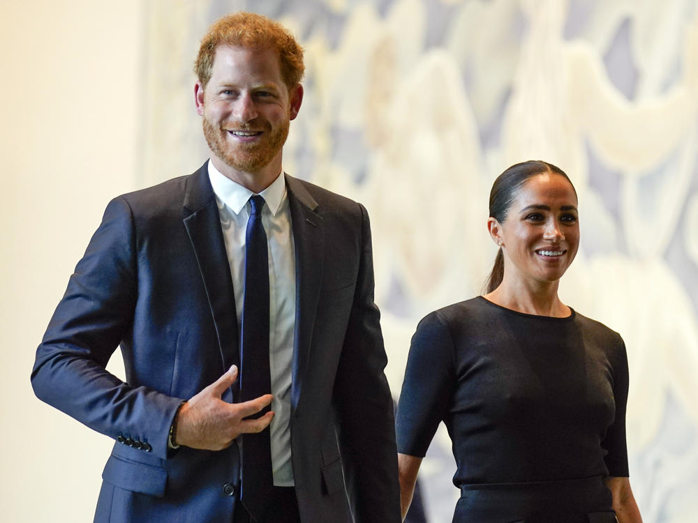 Prince Harry and Meghan Markle arrive at United Nations headquarters in July 2022.