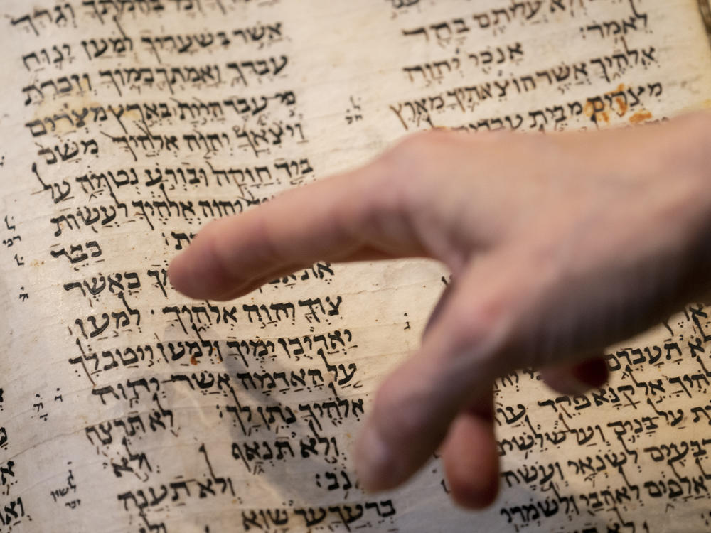 Sotheby's unveils the Codex Sassoon for auction, Wednesday, Feb. 15, 2023, in the Manhattan borough of New York.