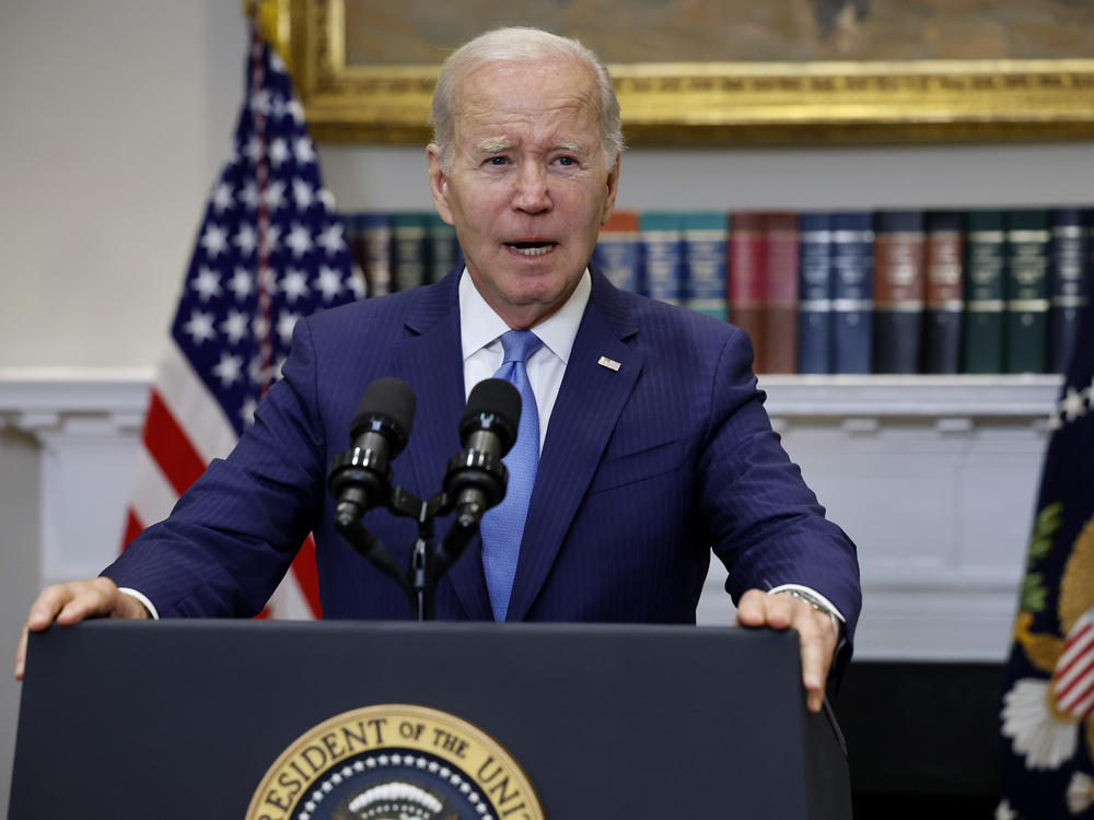 President Biden delivered a brief update of the ongoing negotiations over the debt limit at the White House on Wednesday. Some of his comments about work requirements raised red flags to progressive Democrats.