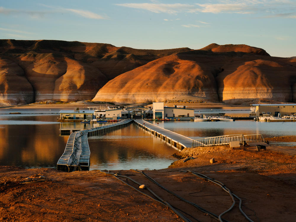 Water levels at Lake Powell, the nation's second-largest reservoir, remain critically low because of a climate-change driven megadrought and overuse of the Colorado River's water.