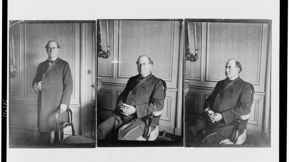 Three portraits of William Jennings Bryan at the Grand Hotel, Paris circa 1905