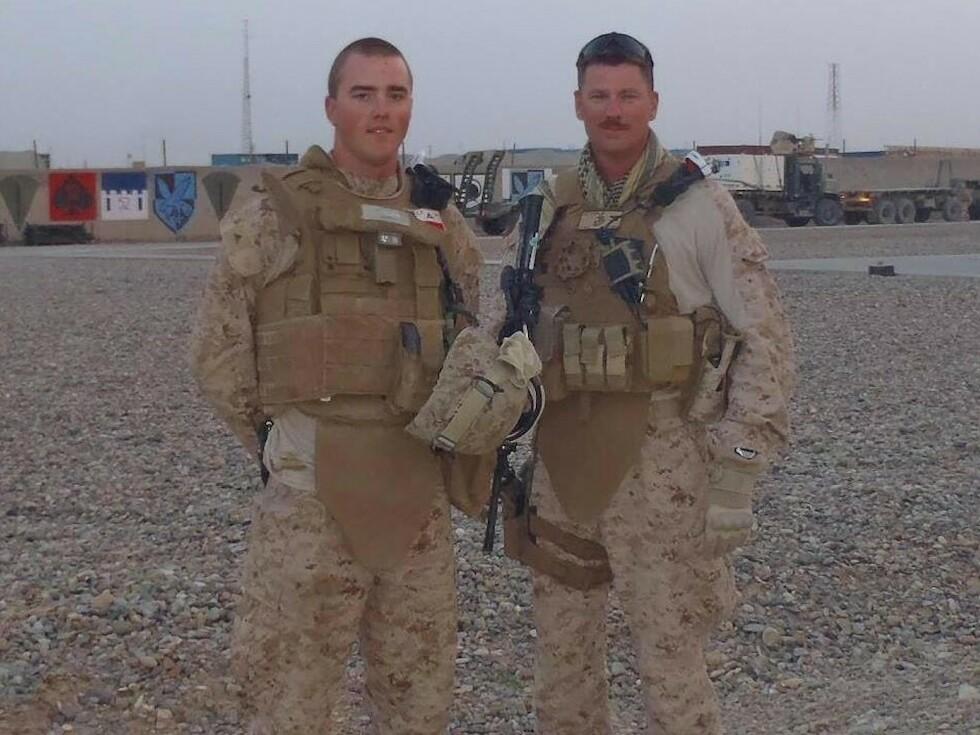 Cole Lyle (left), a Marine Corps veteran and executive director of the veterans advocacy group Mission Roll Call, says a U.S. default would have devastating consequences for former military members who stand to see their benefits suspended.