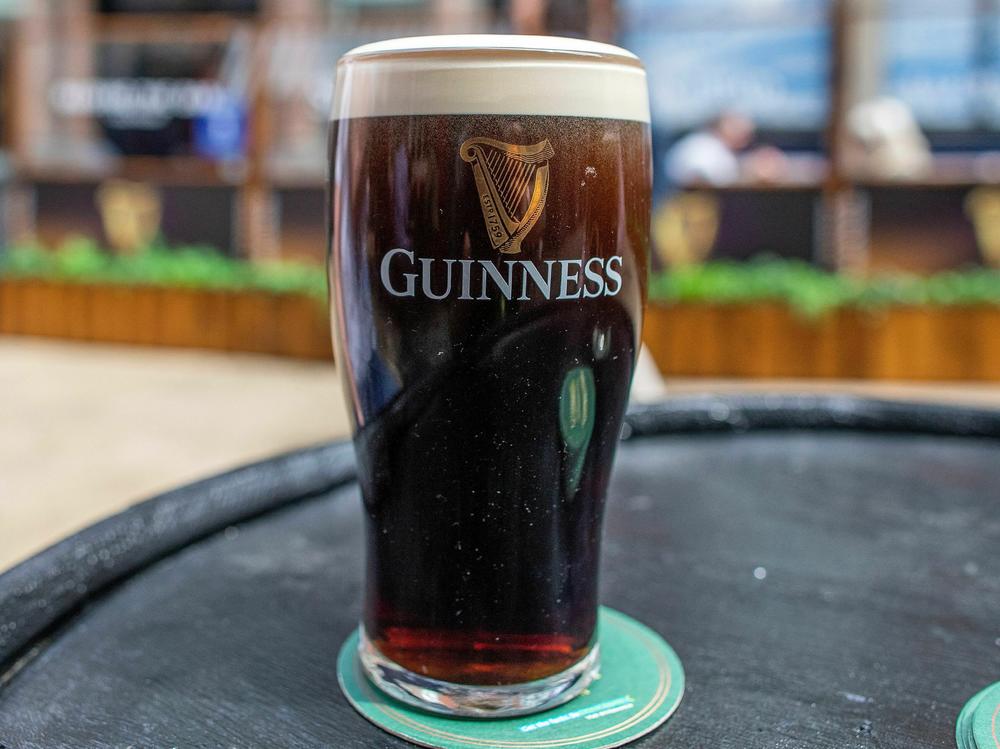 A freshly poured pint of Guinness is pictured in Dublin, on June 7, 2021.