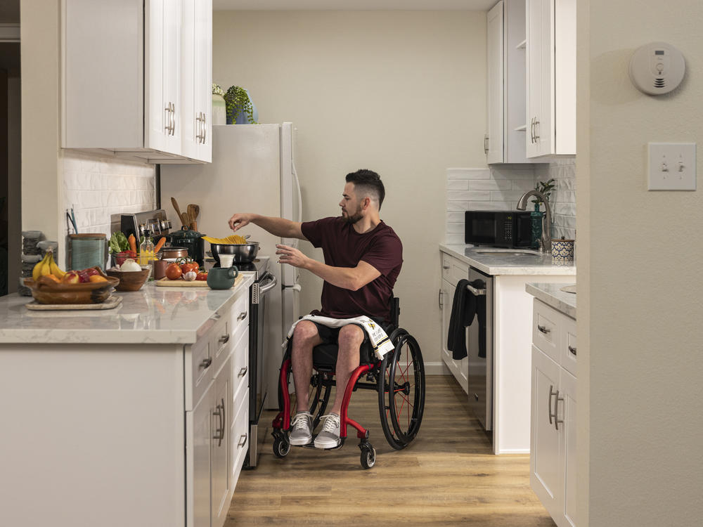 The CPSC says it worked with models to properly showcase the devices and safety practices — for example, cooking safely might mean covering your legs if you use a wheelchair.