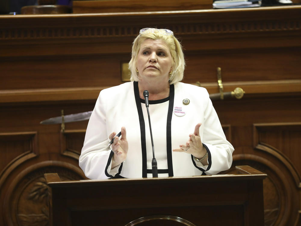 South Carolina Sen. Penry Gustafson, R-Camden, speaks during a Senate debate on whether to pass a stricter law on abortion, Tuesday, May 23, 2023, in Columbia, S.C.