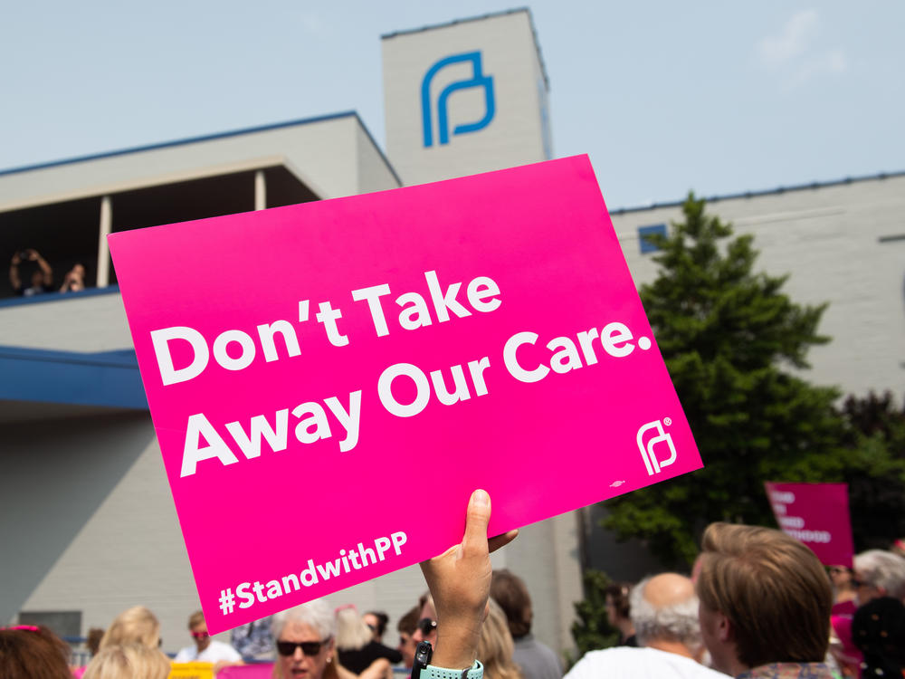 Abortion rights supporters rally outside a Planned Parenthood clinic in St. Louis on May 31, 2019. At the time, it was the last location in Missouri performing abortions. The state's abortion ban took effect soon after the Dobbs decision in 2022.