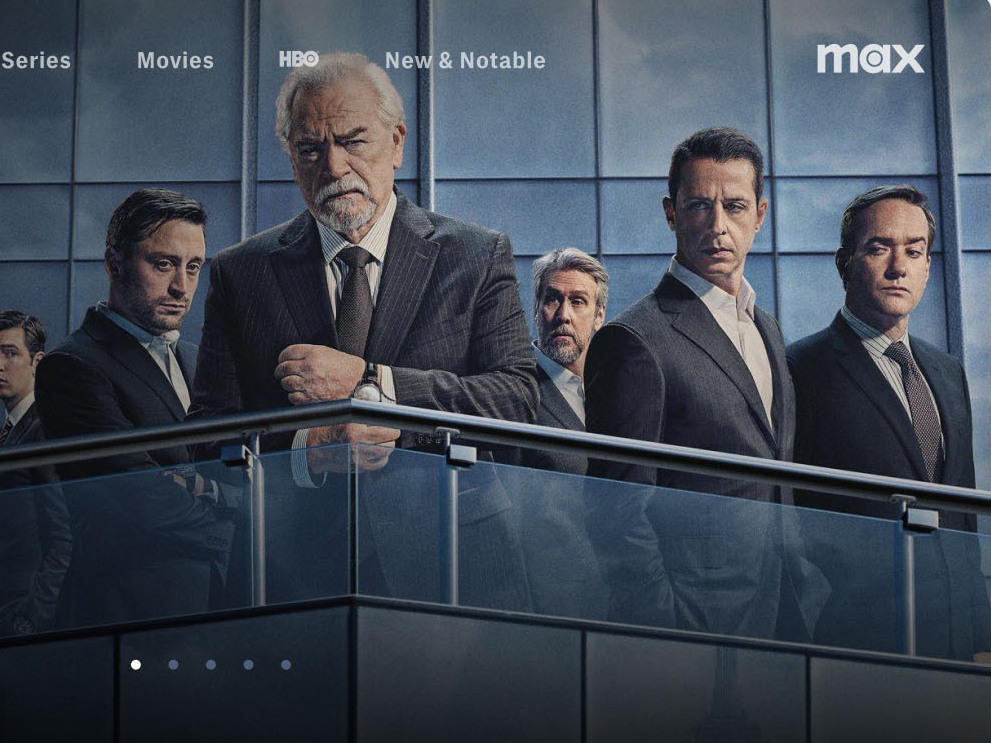 A screenshot of the Max homepage.