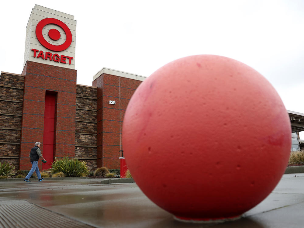 A customer walks into a Target store on Feb. 28 in San Rafael, Calif.