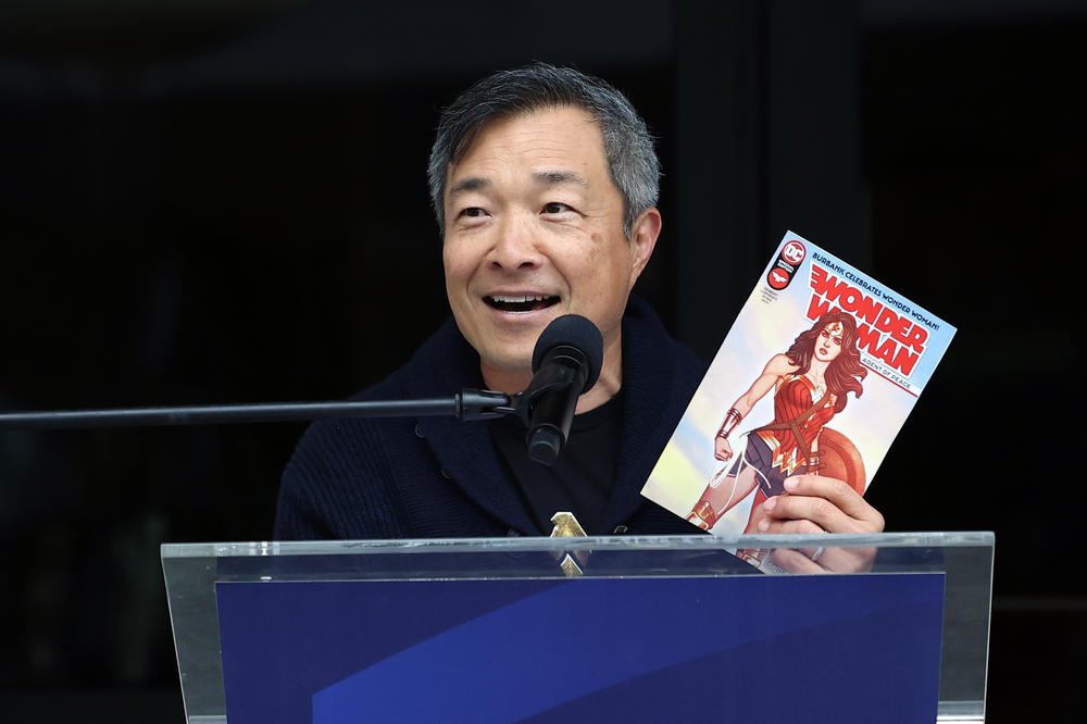 Jim Lee attends the Wonder Woman statue unveiling at The Warner Bros. Studio Tour Hollywood in March.