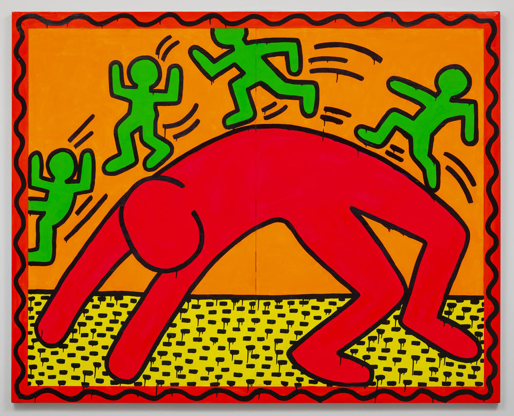 Keith Haring, <em>Untitled</em>, 1982 Enamel and Dayglo on metal