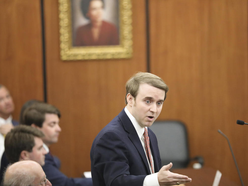 South Carolina Assistant Attorney General Thomas Hydrick argues during a hearing in Columbia on Friday that a judge should not halt enforcement of the state's new abortion law.
