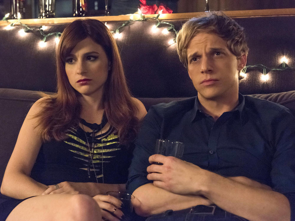 Gretchen (Aya Cash) is a self-centered music publicist who falls in love with Jimmy (Chris Geere) in the FXX series <em>You're the Worst.</em>