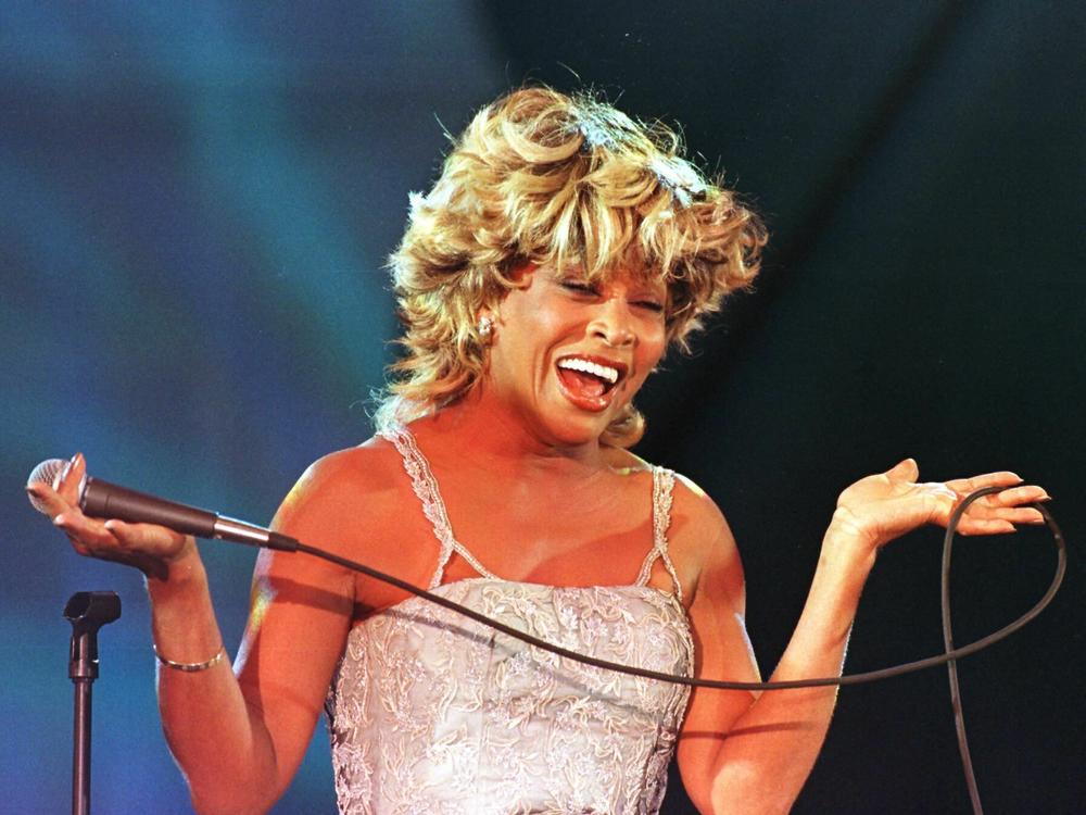 Tina Turner sings during her performance at the Macy's Passport '97 fundraiser and fashion show in San Francisco.
