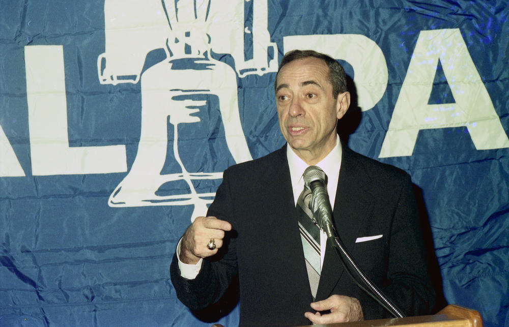 New York Gov. Mario Cuomo speaks at the Liberal Party Conference in 1992 in New York City.