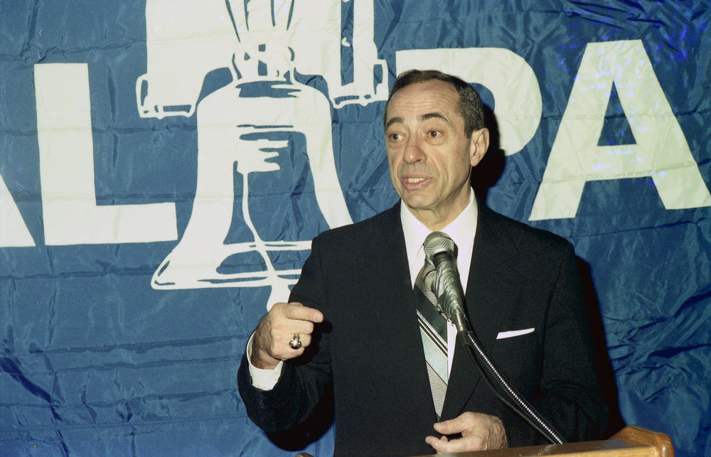 New York Gov. Mario Cuomo speaks at the Liberal Party Conference in 1992 in New York City.