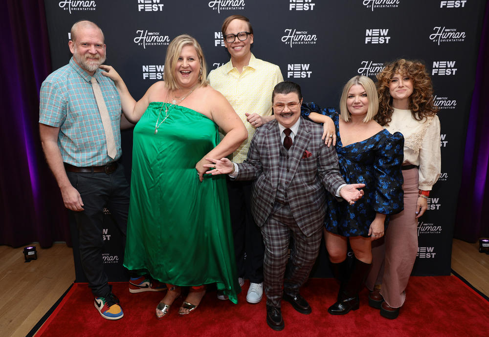 From left: Paul Thureen, Bridget Everett, Jeff Hiller, Murray Hill, Mary Catherine Garrison and Hannah Bos attend the <em>Somebody Somewhere</em> NewFest Special Screening in April.
