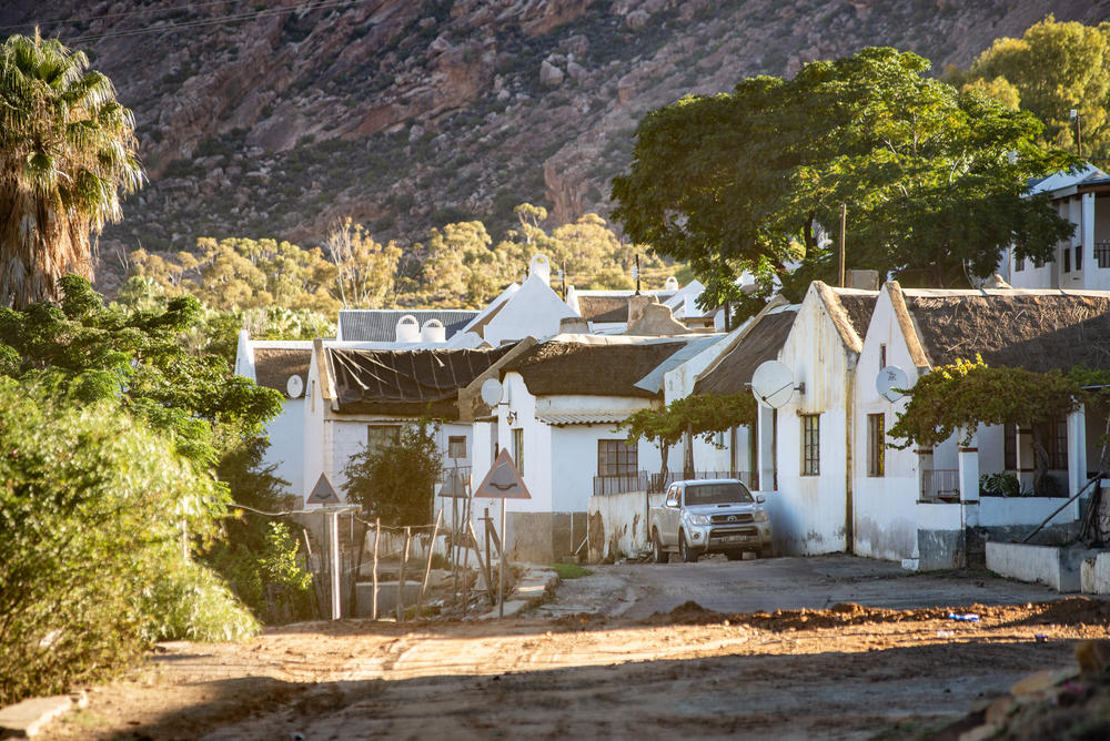 Farmers' cottages in the village of Wupperthal, a rooibos farming community in South Africa's Cederberg mountains.