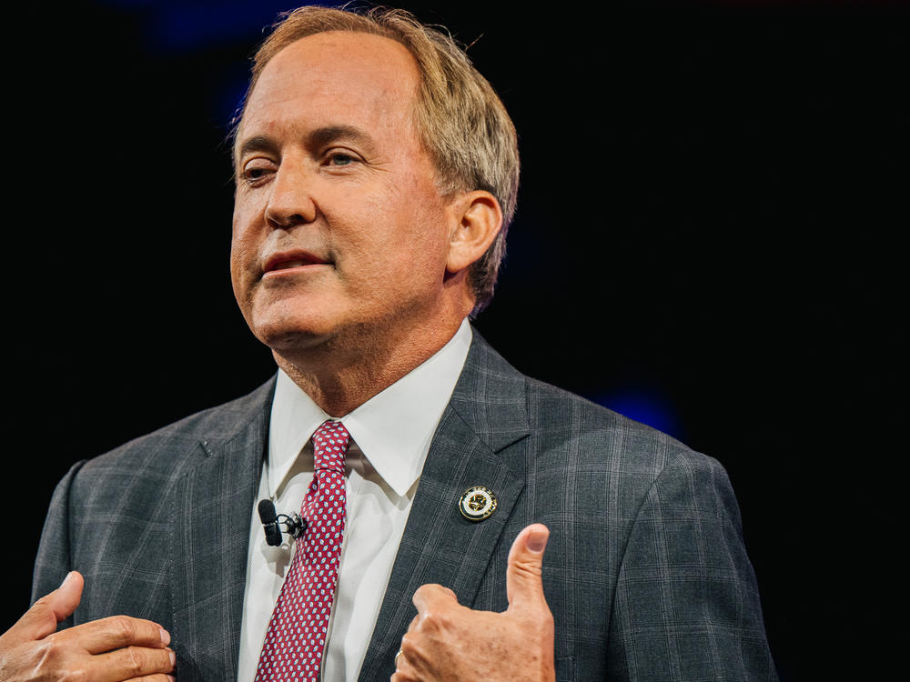 Texas Attorney General Ken Paxton speaks during the Conservative Political Action Conference at the Hilton Anatole on July 11, 2021 in Dallas, Texas.