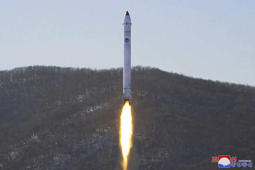 This photo provided by the North Korean government shows what it says is a test of a rocket with the test satellite at the Sohae Satellite Launching Ground in North Korea on Dec. 18, 2022. The content of this image is as provided and cannot be independently verified. On May 30, North Korea confirmed plans to launch its first military spy satellite in June.