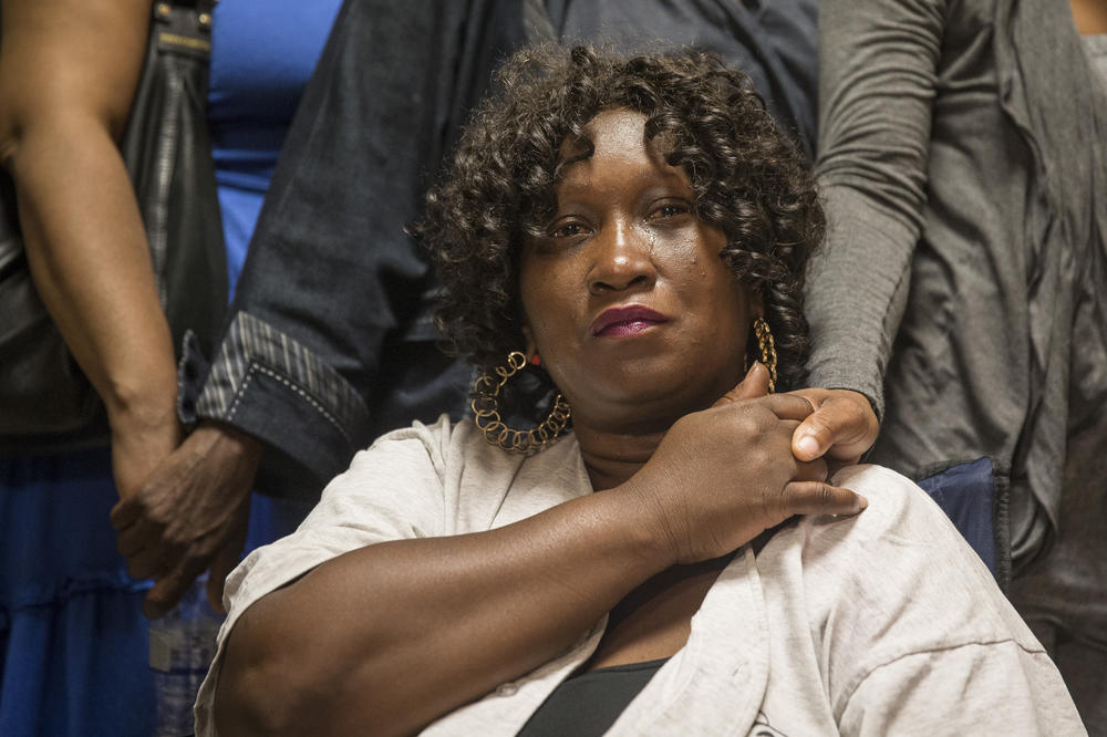 At the time of the school closings in 2013, Irene Robinson, shown here in 2015, was taking care of six grandchildren attending Overton Elementary School. She fought to keep the school open for what she called 