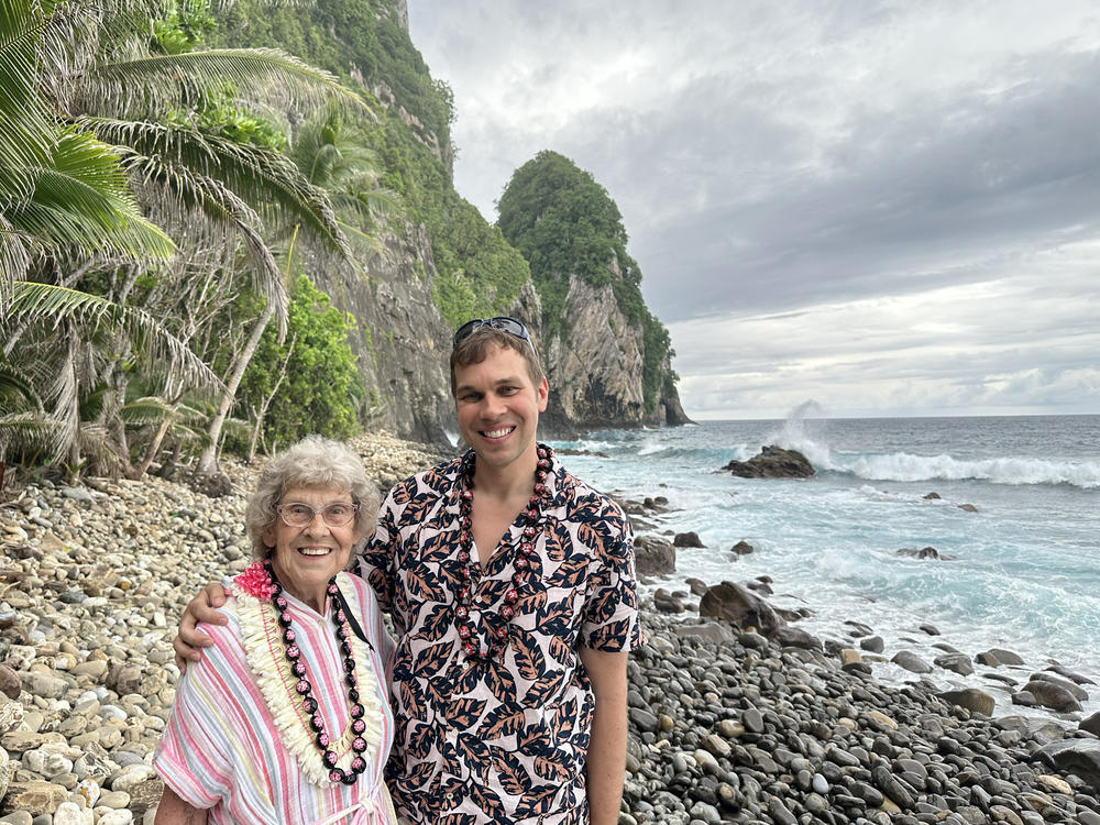 Joy Ryan and her grandson Brad at the National Park of American Samoa. The pair visited all 63 U.S. national parks together