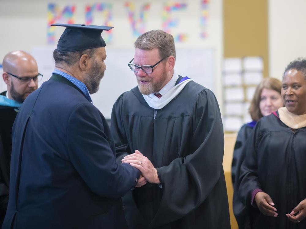 Otis Taylor at his graduation ceremony.