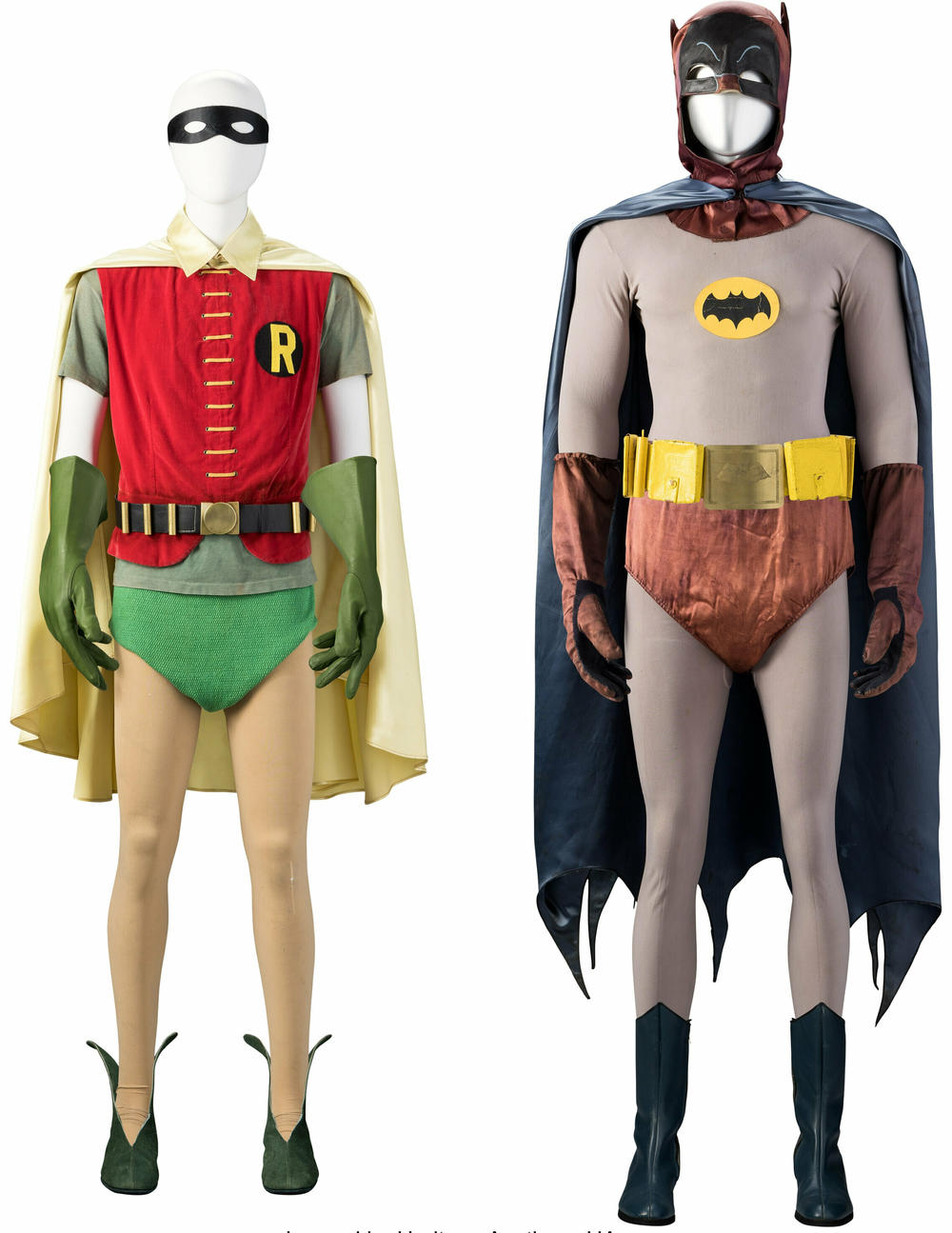 The costumes for Burt Ward's Robin and Adam West's Batman.