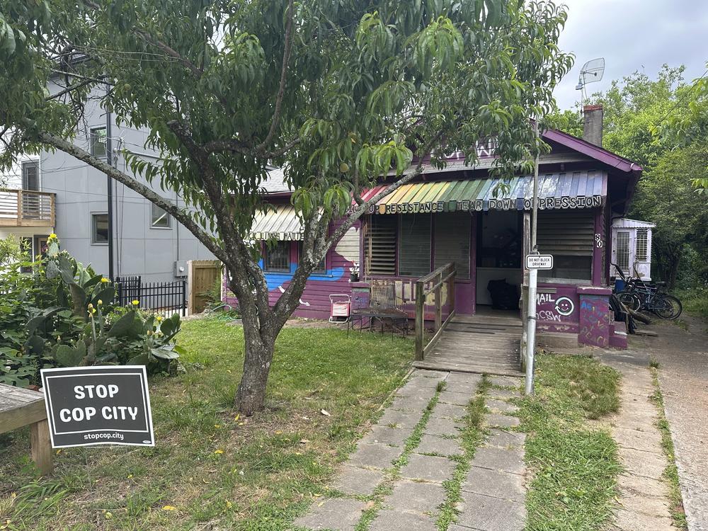 This house in Atlanta's Edgewood neighborhood is where police on Wednesday arrested three key organizers who have been aiding protesters against the city's proposed public safety training center. The three are officers of the group that runs the Atlanta Solidarity Fund, which has bailed out people arrested during protests against the project.