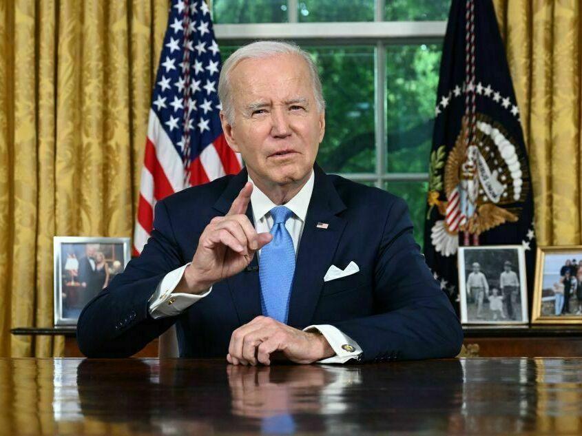 President Biden gives an address Friday on the bipartisan deal to avert a national default.