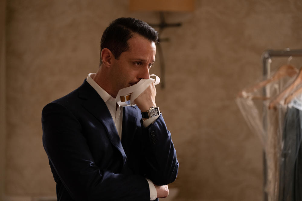 Kendall (Jeremy Strong) gets emotional watching a video of his father in the <em>Succession</em> finale<em>. </em>Later in the episode, he yells at his siblings: 