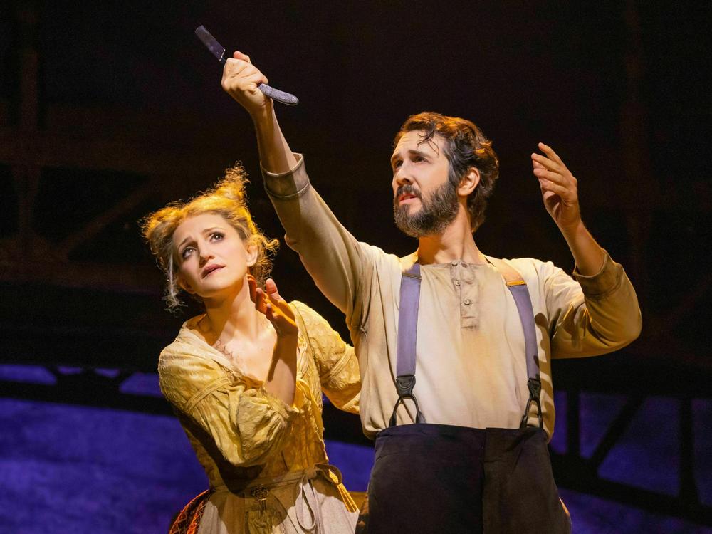 Annaleigh Ashford, left, and Josh Groban star in Broadway's current revival of <em>Sweeney Todd</em>. Ashford says it's rare for musicals to have this large of an orchestra.