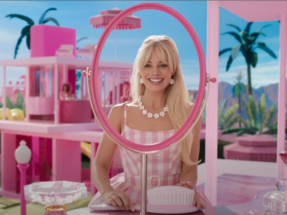Margot Robbie stars in the live-action <em>Barbie</em> movie, whose production reportedly required jaw-dropping amounts of pink paint.