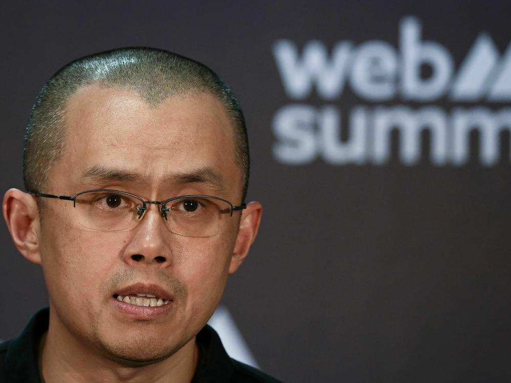 Binance Co-Founder and CEO Changpeng Zhao, widely known as CZ, speaks during a press conference at the Europe's largest tech conference, the Web Summit, in Lisbon on Nov. 2, 2022. The SEC sued Binance and CZ on Monday, saying the company misled customers among other charges.