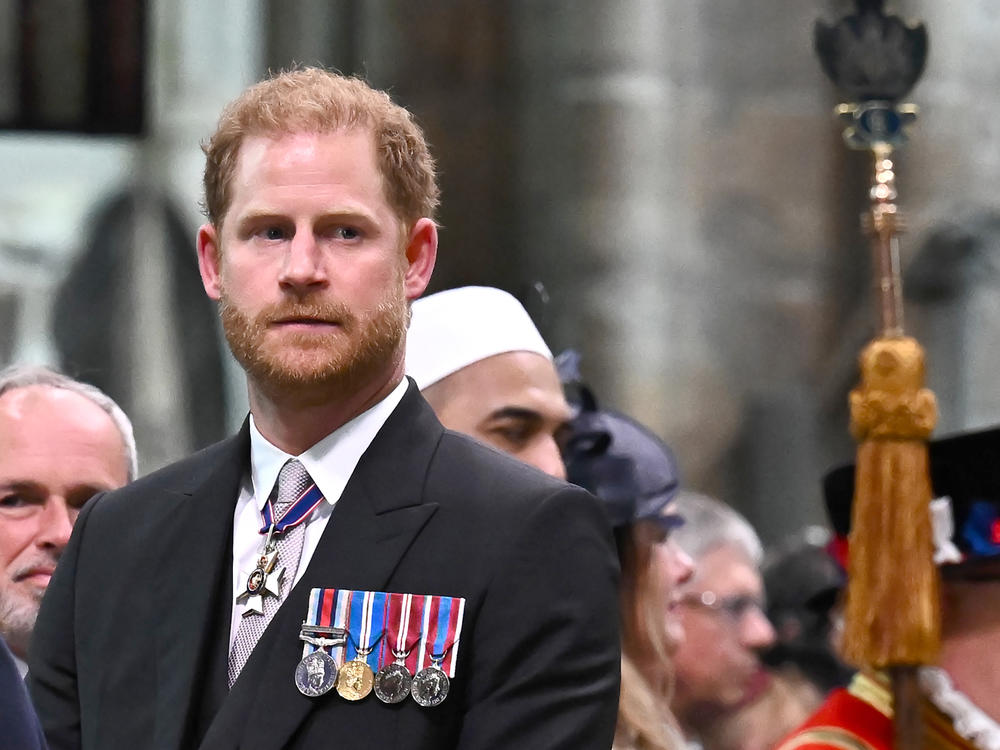 Prince Harry, Duke of Sussex, at the coronation of King Charles III and Queen Camilla in May. He is suing the publishers of <em>The Daily Mirror</em>, which he says behaved unlawfully to gain access to his private life for stories.