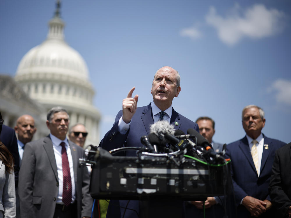 Rep. Dan Bishop spoke alongside members of the Freedom Caucus to announce they would oppose the deal to raise the debt limit on May 30.