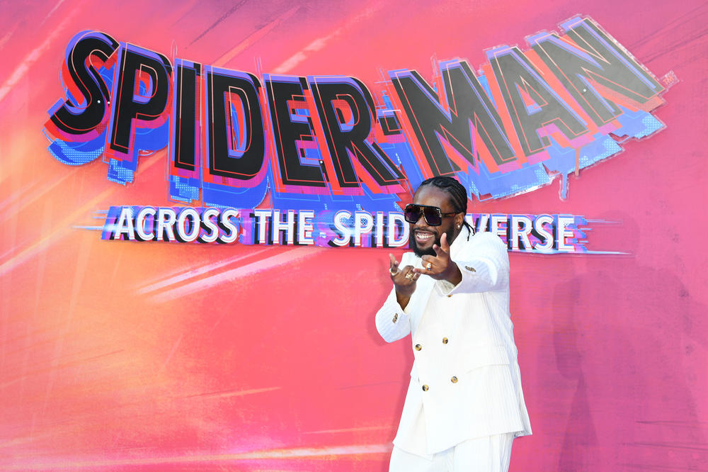Shameik Moore attends an <em>Across The Spider-Verse</em> gala screening in London on June 1.