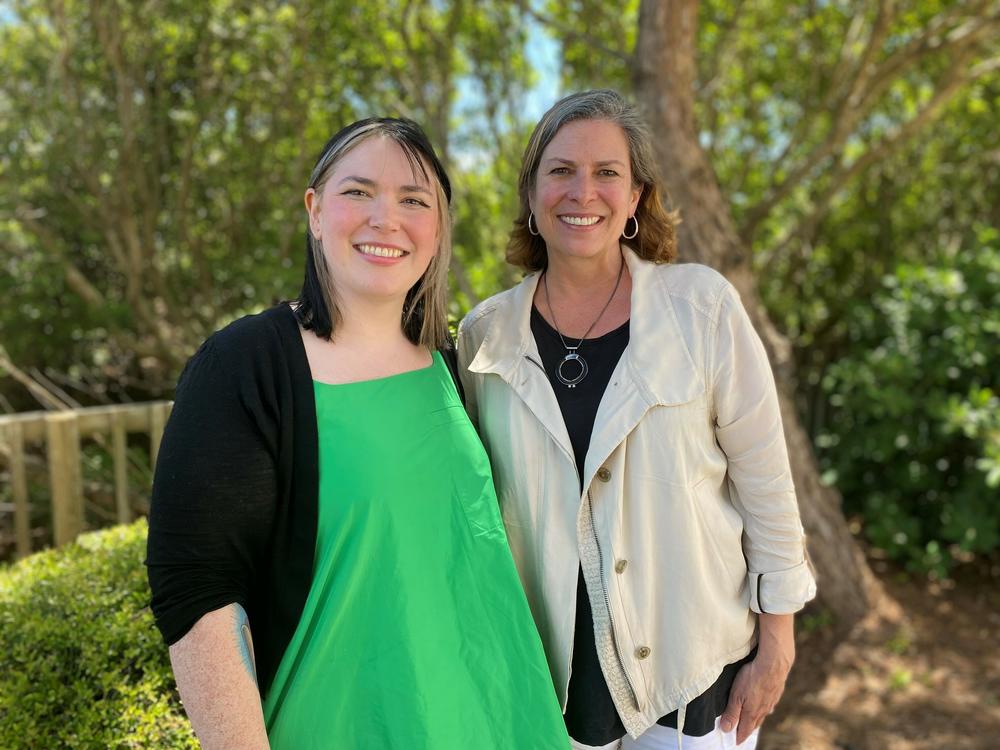 Cat Hadley (left) directs state programs for Patriotic Millionaires, and Erica Payne is the group's founder. Hadley says their goal is not just voter turnout, but also helping working-class constituents understand that 