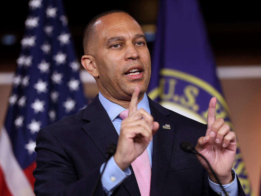 House Minority Leader Hakeem Jeffries says replacing Nancy Pelosi is like following after Michael Jordan.