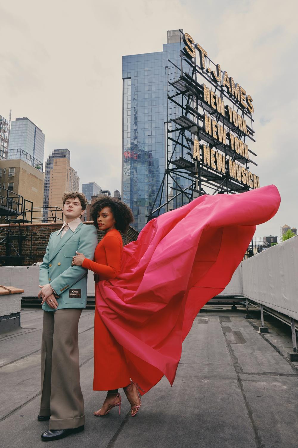 Colton Ryan, left, and Anna Uzele star as Jimmy and Francine in<em> New York, New York.</em>