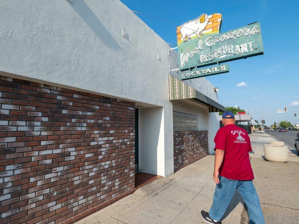 Customers arrive for the dinner service at Wool Growers, a 67-year-old Basque restaurant in House Speaker Kevin McCarthy's district. The Republican leader is facing opposition from within his own party, but back home, some constituents are praising his performance under tough circumstances.