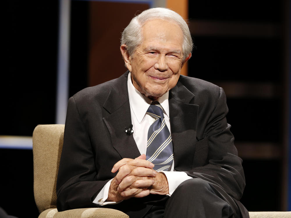 Pat Robertson speaks during a forum at Regent University in Virginia Beach, Va., in 2015. Robertson was a religious broadcaster who turned a tiny Virginia station into the global Christian Broadcasting Network, tried a run for president and helped make religion central to Republican Party politics in America through his Christian Coalition.