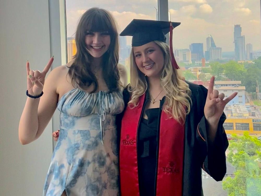 Wade Goodwyn loved his daughters and was so proud to watch them grow up. Sam Goodwyn (left) celebrates Hannah Goodwyn's recent graduation from the University of Texas, Wade's alma mater.