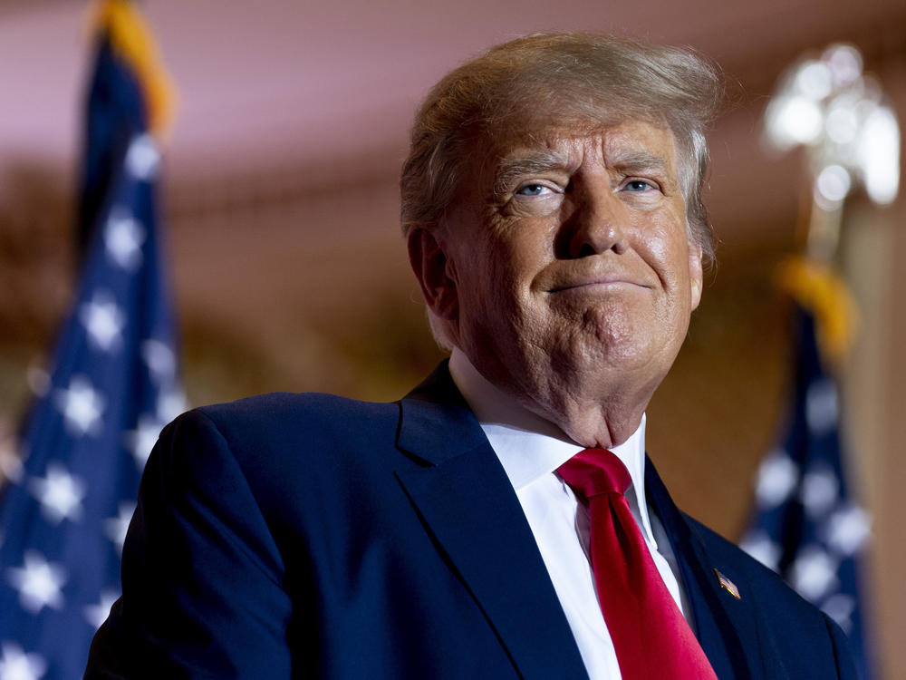 Former President Donald Trump appearing at the Mar-a-Lago in Palm Beach, Fla., on Nov. 15, 2022.